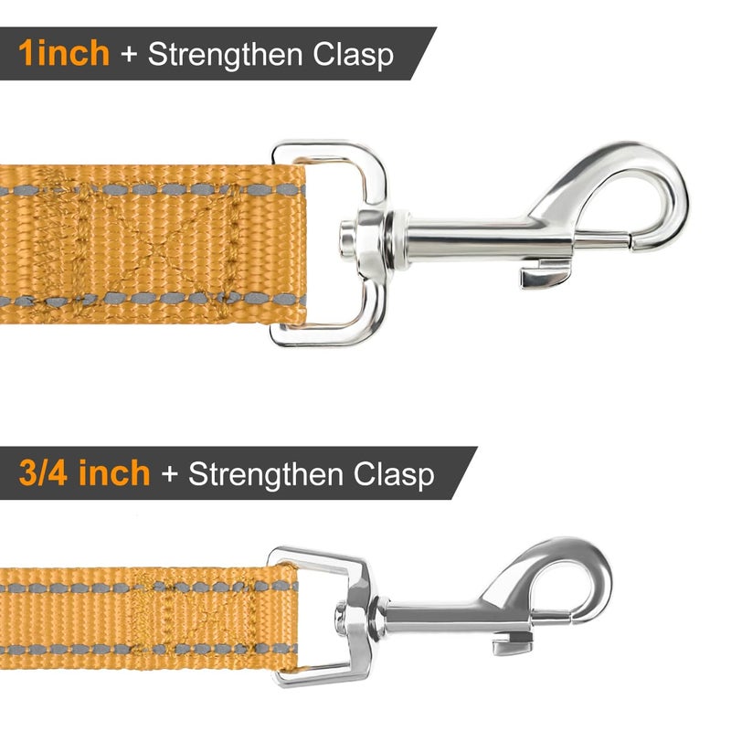 Joytale Double-Sided Reflective Dog Leash, 6 FT/5 FT/4 FT, Padded Handle Nylon Heavy Duty Leashes for Medium & Large Dogs Walking, Khaki, 6FT - Image 5